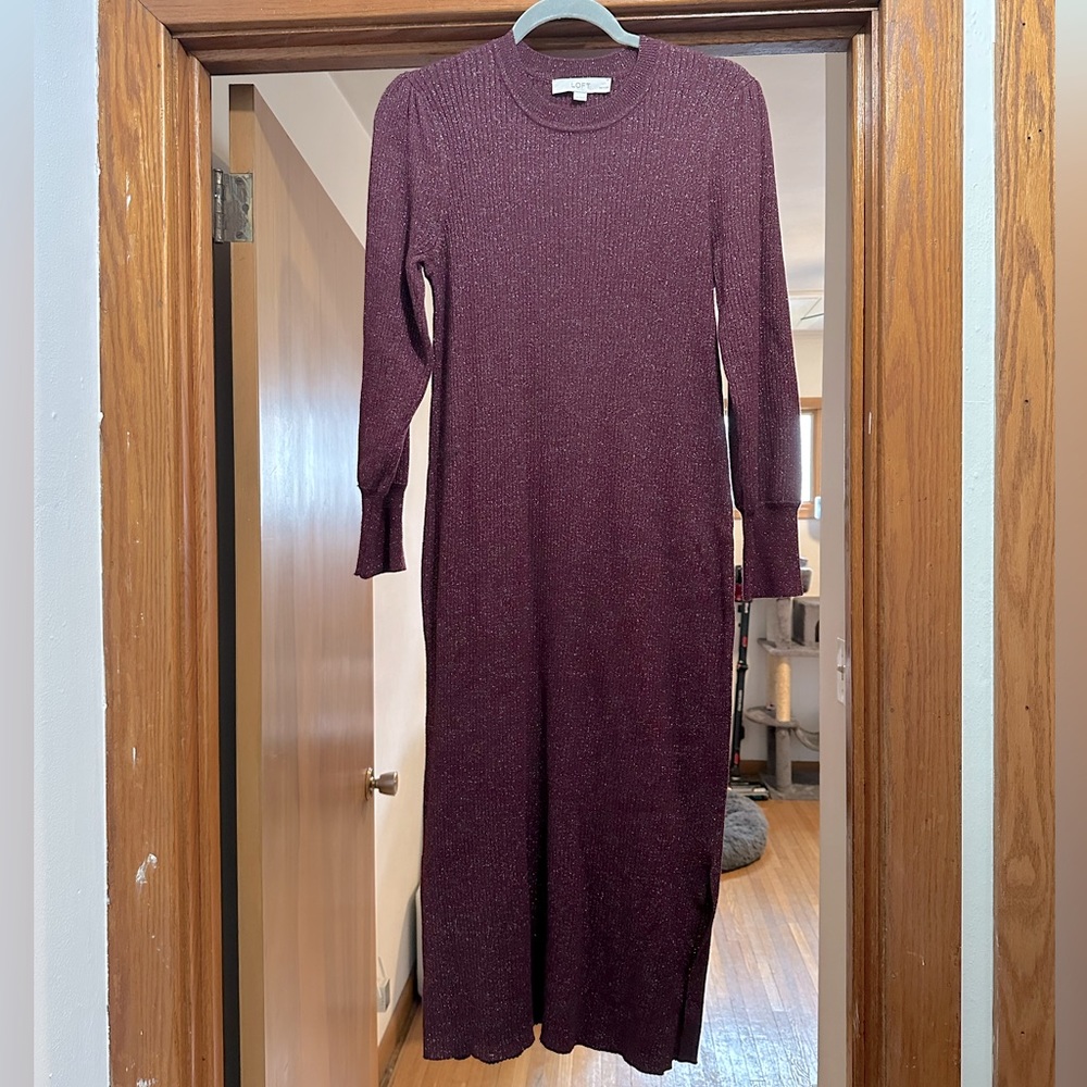 LP LOFT Gold Glitter Dress